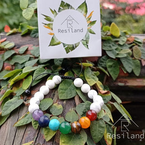 Pulsera 7 Chakras con Blanco